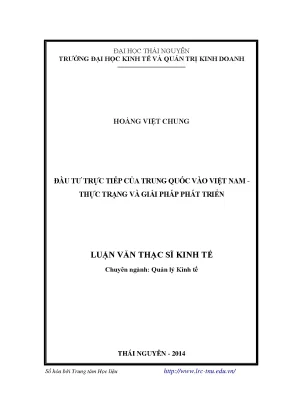 Đầu Tư Trực Tiếp Của Trung Quốc Vào Việt Nam: Thực Trạng