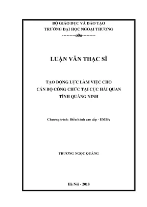 Tạo Động Lực Làm Việc Cho Cán Bộ Công Chức Tại Cục Hải