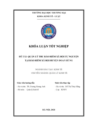 Quản Lý Thu Bảo Hiểm Xã Hội Tự Nguyện Tại Huyện Đoan Hùng