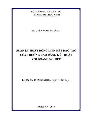 Quản Lý Hoạt Động Liên Kết Đào Tạo Giữa Trường Cao Đẳng
