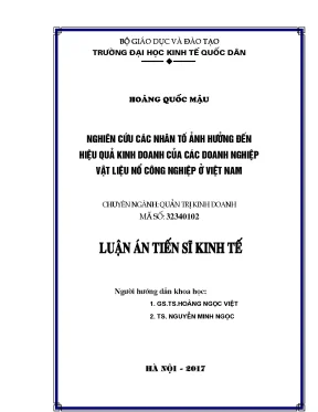 Nghiên Cứu Hiệu Quả Kinh Doanh Của Doanh Nghiệp Vật Liệu