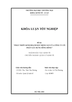 Phát Triển Kinh Doanh Bất Động Sản Tại Công Ty Cổ Phần