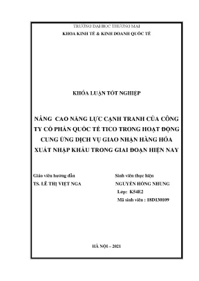 Nâng Cao Năng Lực Cạnh Tranh Công Ty Cổ Phần Quốc Tế