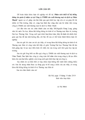 Phân Tích Thiết Kế Hệ Thống Thông Tin Quản Lý Nhân Sự 