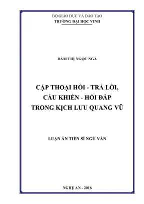 Nghiên cứu cặp thoại hỏi - trả lời và cầu khiến - hồi 