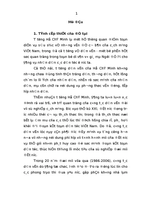 Tổng quan về công tác dân vận của Hồ Chí Minh trong giai