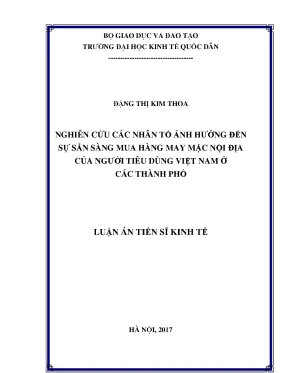 Nghiên Cứu Sự Sẵn Sàng Mua Hàng May Mặc Nội Địa Của