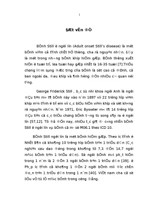 Bệnh Still ở người lớn: Triệu chứng, chẩn đoán và điều trị