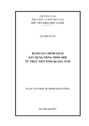 Đánh Giá Chính Sách Xây Dựng Nông Thôn Mới Tại Tỉnh