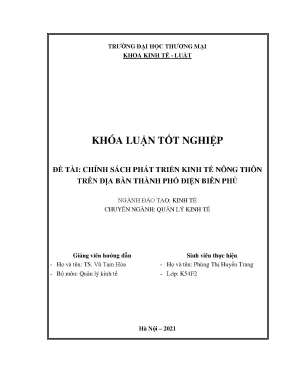 Chính Sách Phát Triển Kinh Tế Nông Thôn Tại Điện Biên