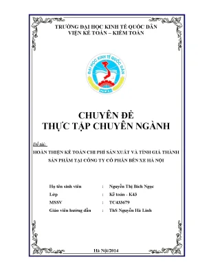 Hoàn thiện kế toán chi phí sản xuất và tính giá thành