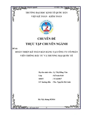 Hoàn thiện kế toán bán hàng tại Công ty Cổ phần Viễn