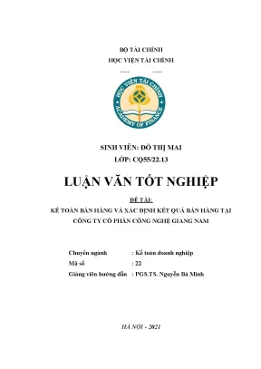 Kế Toán Bán Hàng và Xác Định Kết Quả Bán Hàng Tại Công