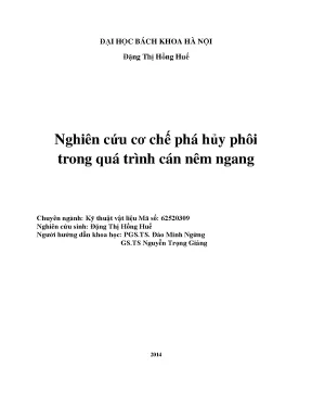 Nghiên Cứu Cơ Chế Phá Hủy Phôi Trong Quá Trình Cán Nêm