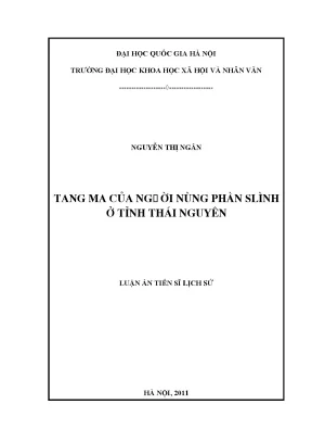 Nghiên Cứu Văn Hóa Tang Ma Của Người Nùng Phàn Slình Tại