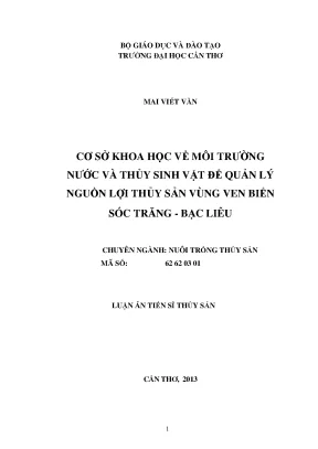 Nghiên Cứu Môi Trường Nước và Thủy Sinh Vật Để Quản Lý