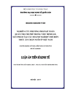 Nghiên Cứu Phương Pháp Kế Toán Quản Trị Chi Phí Trong
