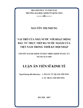 Vai Trò Của Nhà Nước Trong Đầu Tư Trực Tiếp Ra Nước 