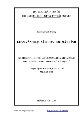 Nghiên Cứu Thuật Toán Mã Hóa Khóa Công Khai và Ứng Dụng
