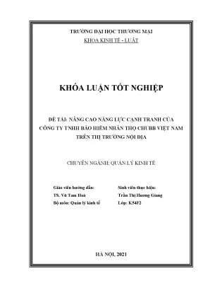 Nâng Cao Năng Lực Cạnh Tranh Của Công Ty TNHH Bảo Hiểm