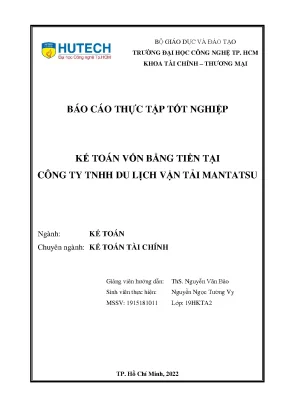 Báo Cáo Thực Tập Tốt Nghiệp Kế Toán Vốn Bằng Tiền Tại
