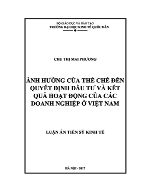 Ảnh hưởng của thể chế đến quyết định đầu tư và hiệu quả