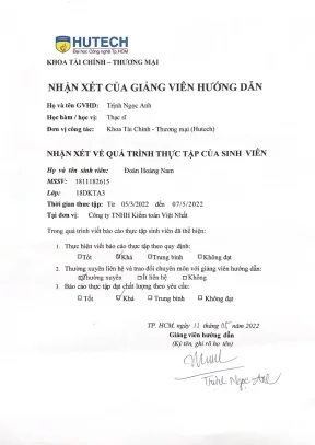 Thực Trạng Kiểm Toán Tài Sản Cố Định Tại Công Ty TNHH