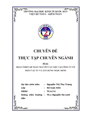 Hoàn thiện kế toán nguyên vật liệu tại công ty cổ phần vật tư và xây dựng ngọc minh