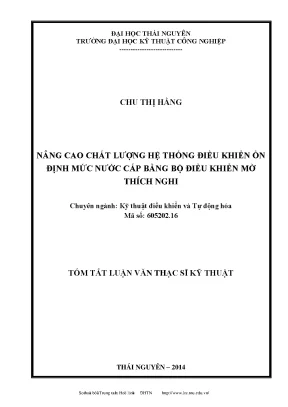 Nâng Cao Chất Lượng Hệ Thống Điều Khiển Mức Nước Cấp