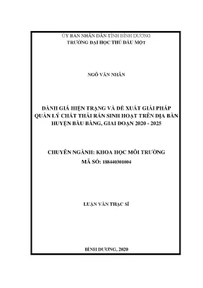 Giải Pháp Quản Lý Chất Thải Rắn Sinh Hoạt Tại Huyện Bàu