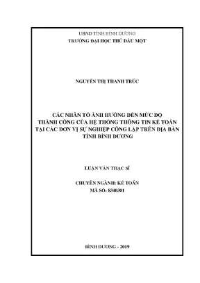 Nhân Tố Ảnh Hưởng Đến Thành Công Của Hệ Thống Thông Tin