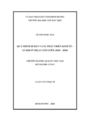 Quá Trình Di Dân và Phát Triển Kinh Tế - Xã Hội Tại Thị