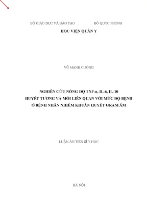 Nghiên Cứu Nồng Độ Cytokine TNF-α, IL-6, IL-10 Trong 