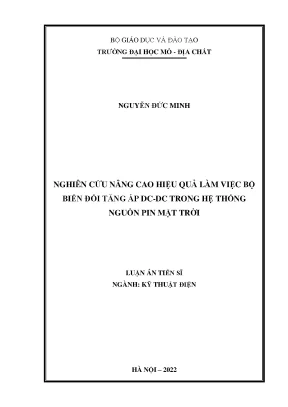 Nâng Cao Hiệu Quả Bộ Biến Đổi Tăng Áp DC-DC Trong Hệ