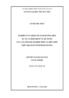 Yếu tố chọn dịch vụ kế toán cho DN nhỏ ở Bình Dương