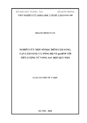 Nghiên Cứu Đặc Điểm Lâm Sàng và Nồng Độ NT-proBNP Trong 