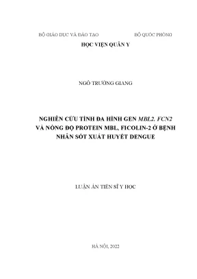 Nghiên Cứu Tính Đa Hình Gen MBL2, FCN2 và Nồng Độ 