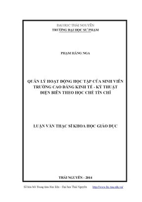 Quản Lý Hoạt Động Học Tập Sinh Viên Theo Học Chế Tín Chỉ