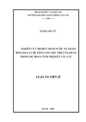 Nghiên Cứu Độ Bền Thấm Nước và Ion Clo của Bê Tông Cốt