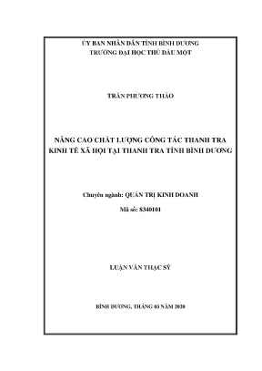 Nâng Cao Chất Lượng Công Tác Thanh Tra Kinh Tế Xã Hội