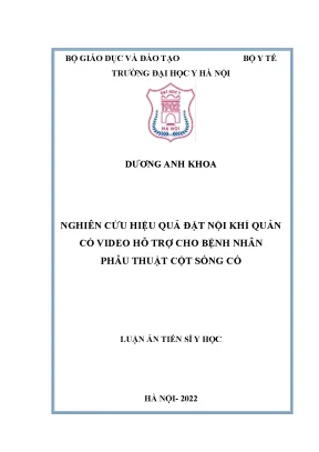 Nghiên Cứu Hiệu Quả Đặt Nội Khí Quản Có Video Hỗ Trợ