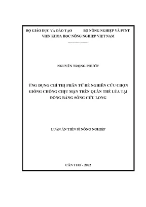 Nghiên cứu chọn giống lúa chống chịu mặn bằng chỉ thị