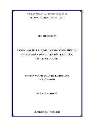 Nâng Cao Chất Lượng Cán Bộ Công Chức Tại Ủy Ban Nhân Dân