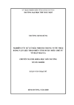 Nghiên Cứu Xử Lý Màu Nhuộm Trong Nước Thải Bằng Than