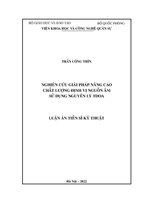 Nâng Cao Chất Lượng Định Vị Nguồn Âm Sử Dụng Nguyên Lý TDOA