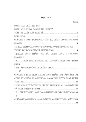 Cải Thiện Phân Tích Tài Chính Tại Công Ty Chứng Khoán
