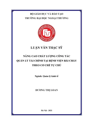 Nâng cao chất lượng quản lý tài chính tại Bệnh viện Bãi