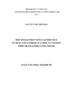 Giải Pháp Nâng Cao Hiệu Quả Sử Dụng Vốn Cố Định Tại Công
