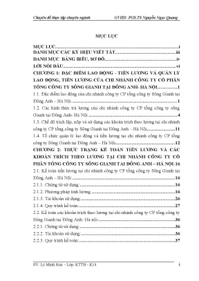 Quản Lý Lao Động và Tiền Lương Tại Công Ty Cổ Phần Tổng