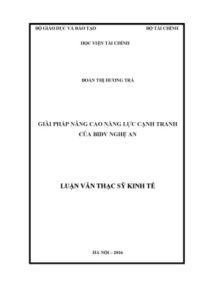 Giải Pháp Nâng Cao Năng Lực Cạnh Tranh Của BIDV Nghệ An
